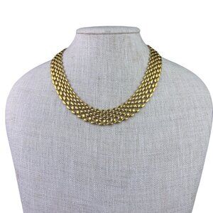 Vintage Napier Womens Gold Tone Metal Vintage Statement Necklace Classic Chain